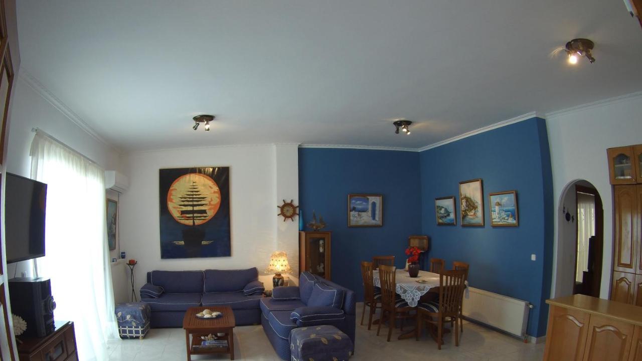 Blue & White Maisonette Over The Sea Near Sounio سونيو المظهر الخارجي الصورة